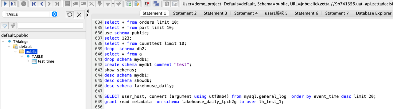 View Schema and Table